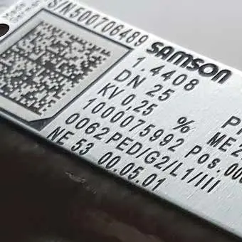 Samson datamatrix code - nameplate